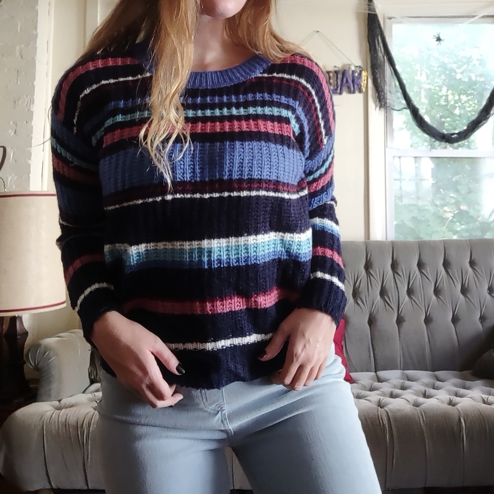 Pink Rose striped sweater